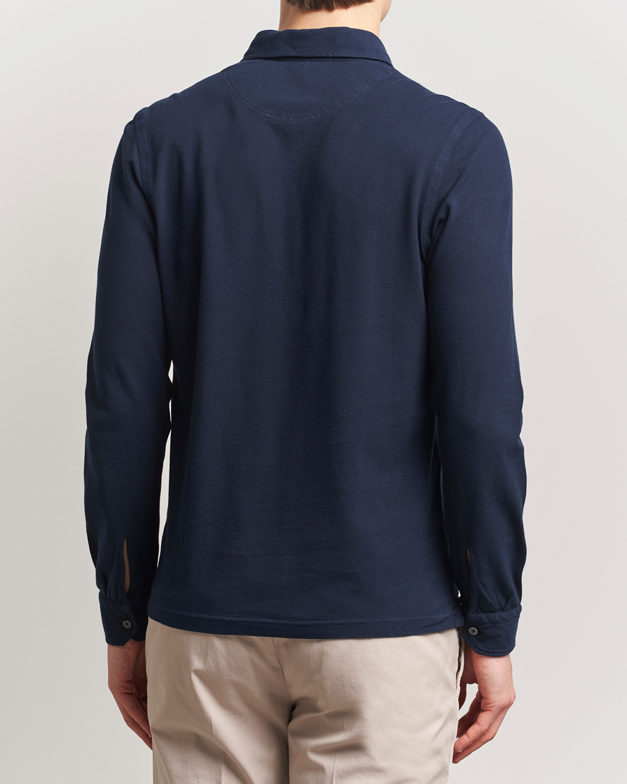 Herre | Polotrøjer | Gran Sasso | Washed Long Sleeve Polo Navy