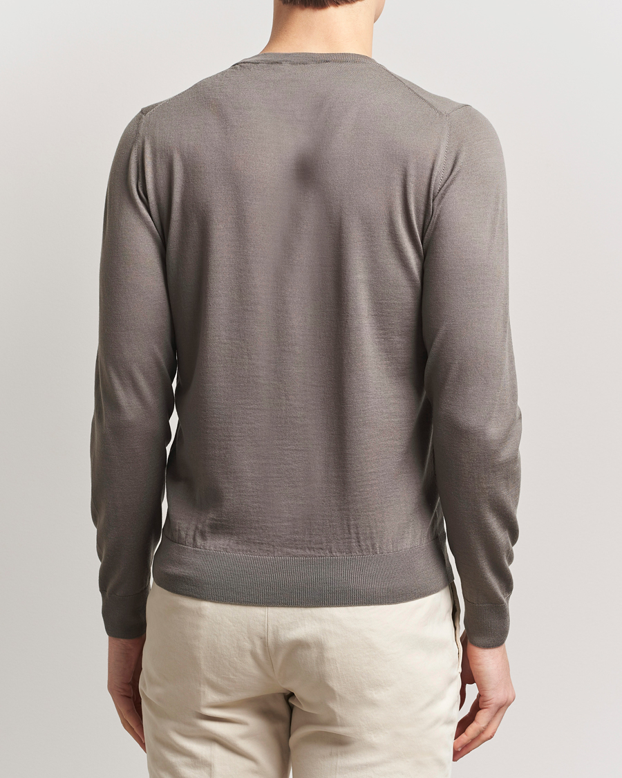 Herre | Trøjer | Piacenza Cashmere | Merino Wool Crew Neck Sweater Taupe