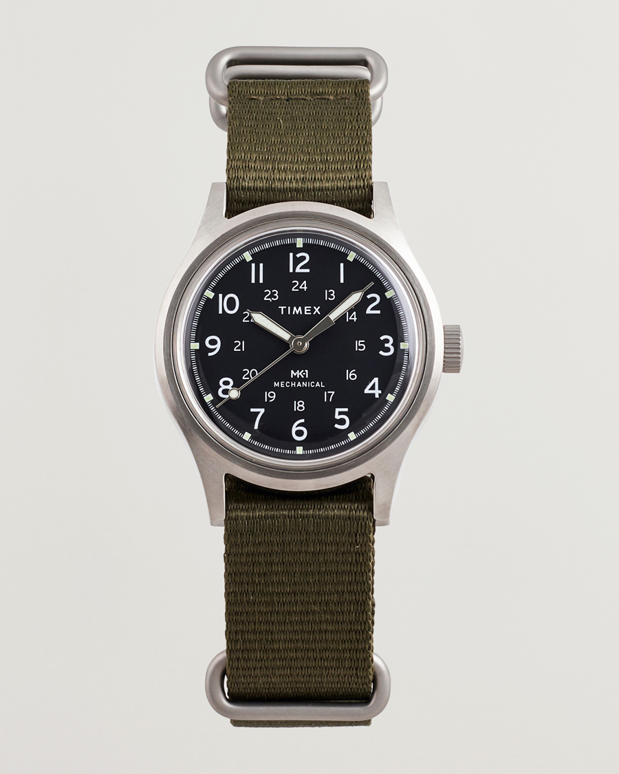 Herre | Timex MK1 Hand Wind 36mm Green Black Dial | Timex | MK1 Hand Wind 36mm Green Black Dial