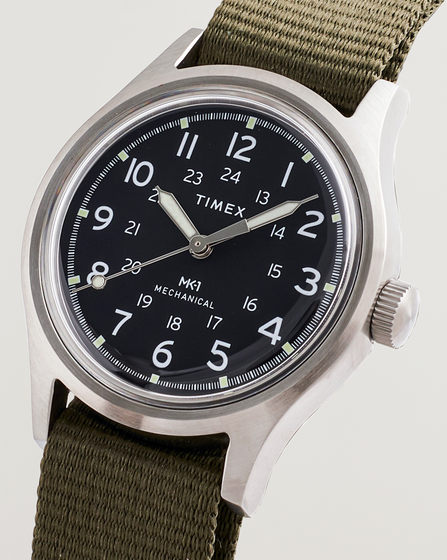 Herre | Timex MK1 Hand Wind 36mm Green Black Dial | Timex | MK1 Hand Wind 36mm Green Black Dial