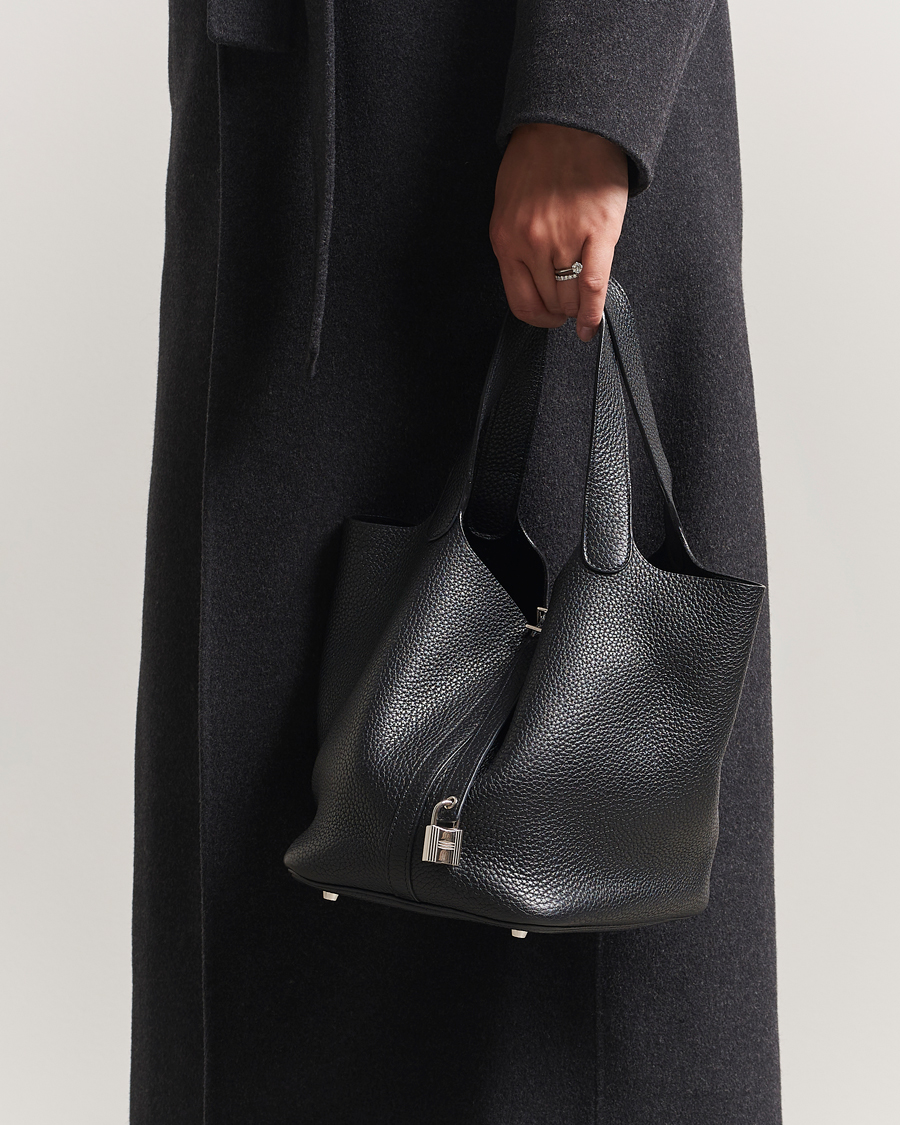 Herre | Hermès Pre-Owned Picotin Lock 22 Taurillon Clemence Leather Black | Hermès Pre-Owned | Picotin Lock 22 Taurillon Clemence Leather Black