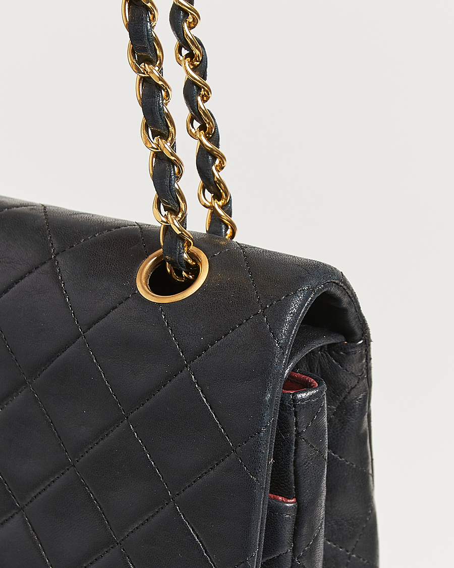 Herre | Chanel Pre-Owned Classic Medium Double Flap Bag Lambskin Black | Chanel Pre-Owned | Classic Medium Double Flap Bag Lambskin Black