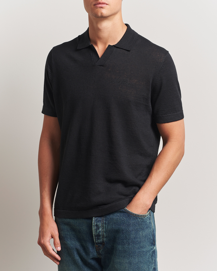 Herre | Polotrøjer | LES DEUX | Emmanuel Knit Polo Black