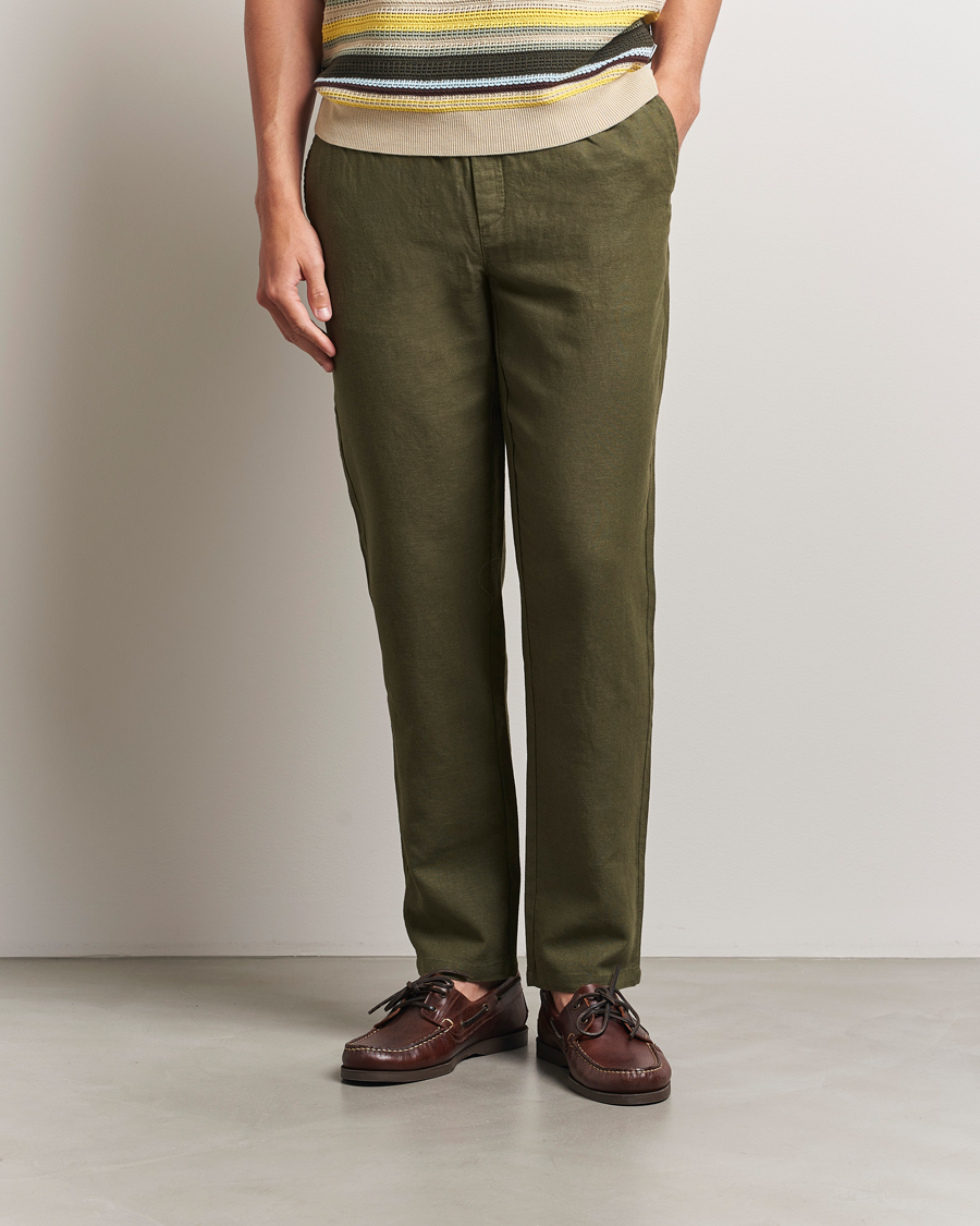 Herre | Bukser | LES DEUX | Patrick Linen Pants Olive Night