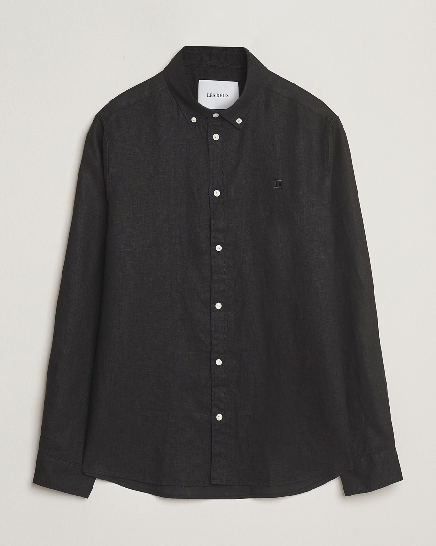 Herre | Skjorter | LES DEUX | Konrad Linen Shirt Black