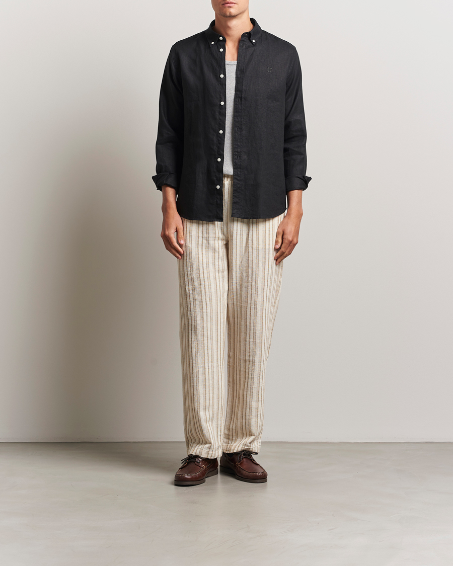 Herre | Skjorter | LES DEUX | Konrad Linen Shirt Black