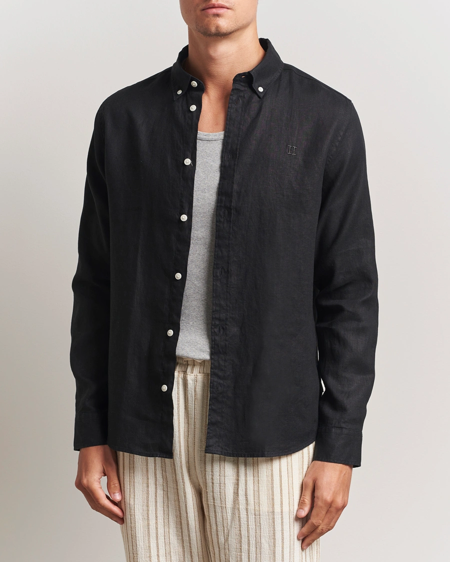 Herre | Skjorter | LES DEUX | Konrad Linen Shirt Black