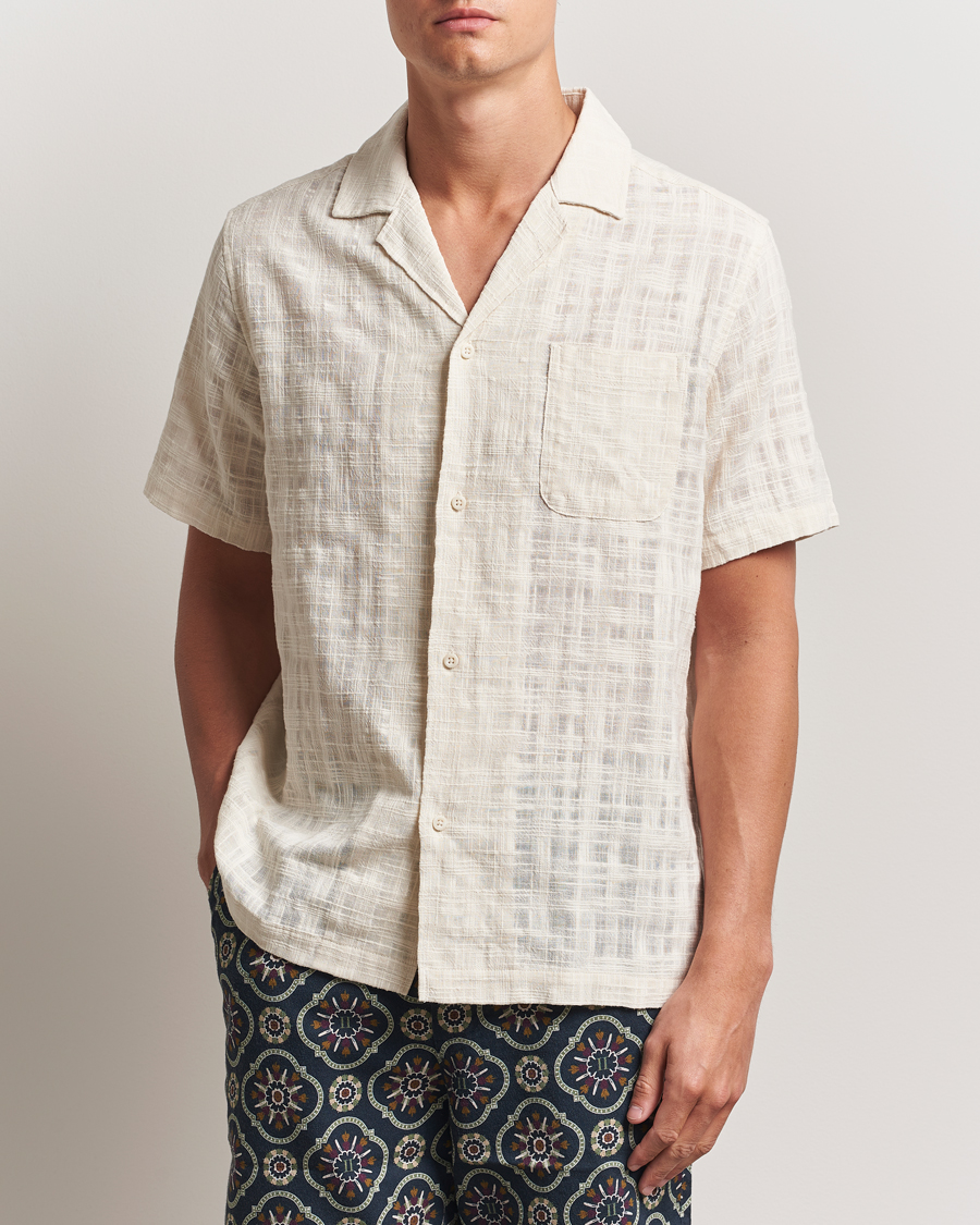 Herre | Skjorter | LES DEUX | Lesley Slub Short Sleeve Shirt Ivory