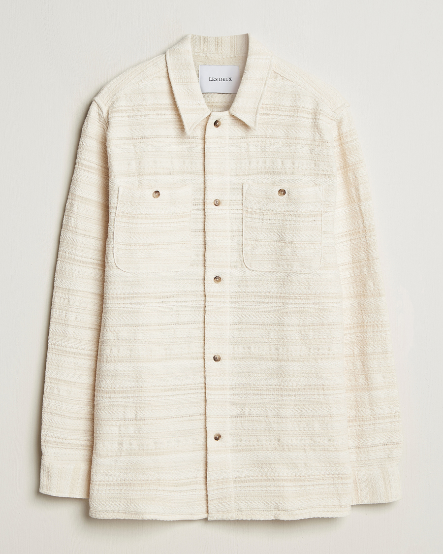 Herre | Skjorter | LES DEUX | Jonas Structure Stripe Overshirt Ivory