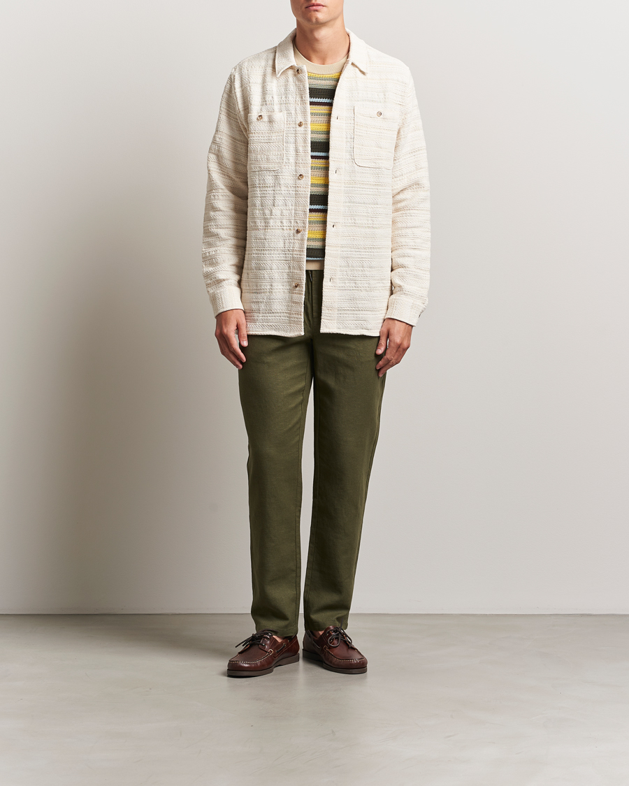 Herre | Skjorter | LES DEUX | Jonas Structure Stripe Overshirt Ivory