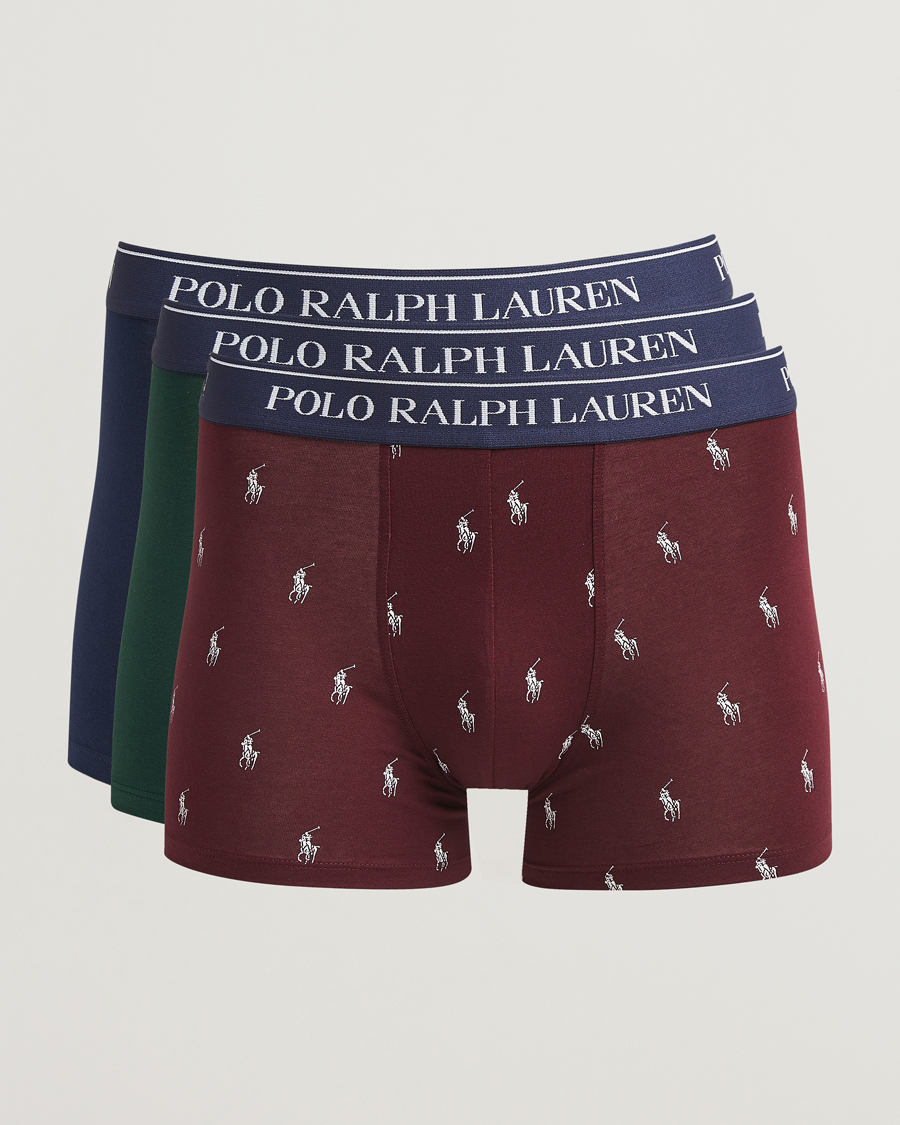 Herre | Undertøj | Polo Ralph Lauren | 3-Pack Trunk Navy/Green/Harvard Wine