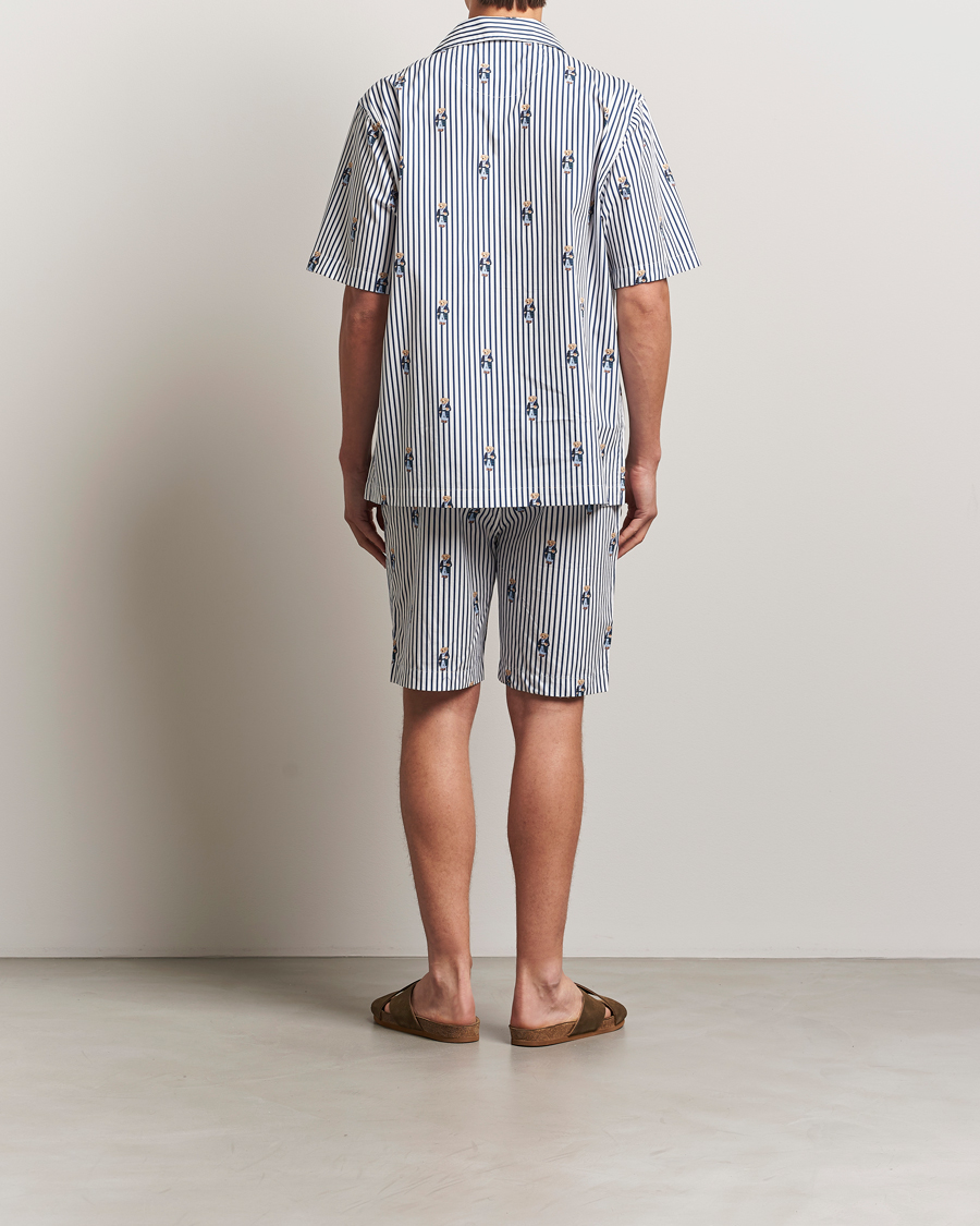 Herre | Pyjamas & Morgenkåber | Polo Ralph Lauren | Cotton Short Sleeve Pyjama Set Stripe/Bear