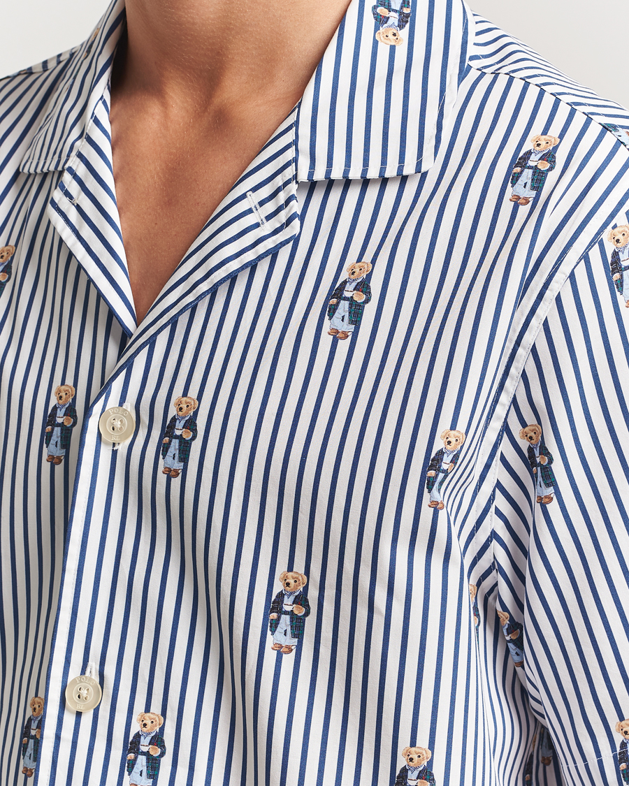 Herre | Pyjamas & Morgenkåber | Polo Ralph Lauren | Cotton Short Sleeve Pyjama Set Stripe/Bear