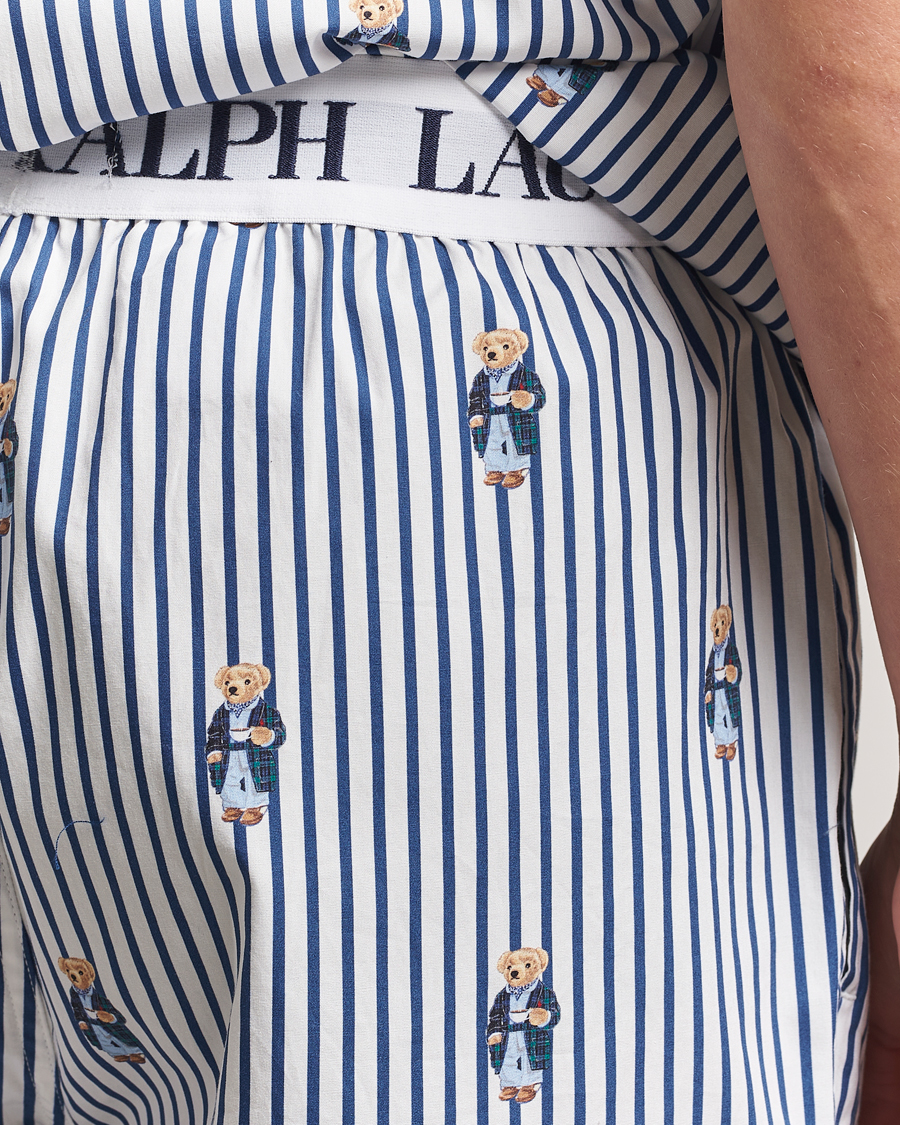Herre | Pyjamas & Morgenkåber | Polo Ralph Lauren | Cotton Short Sleeve Pyjama Set Stripe/Bear