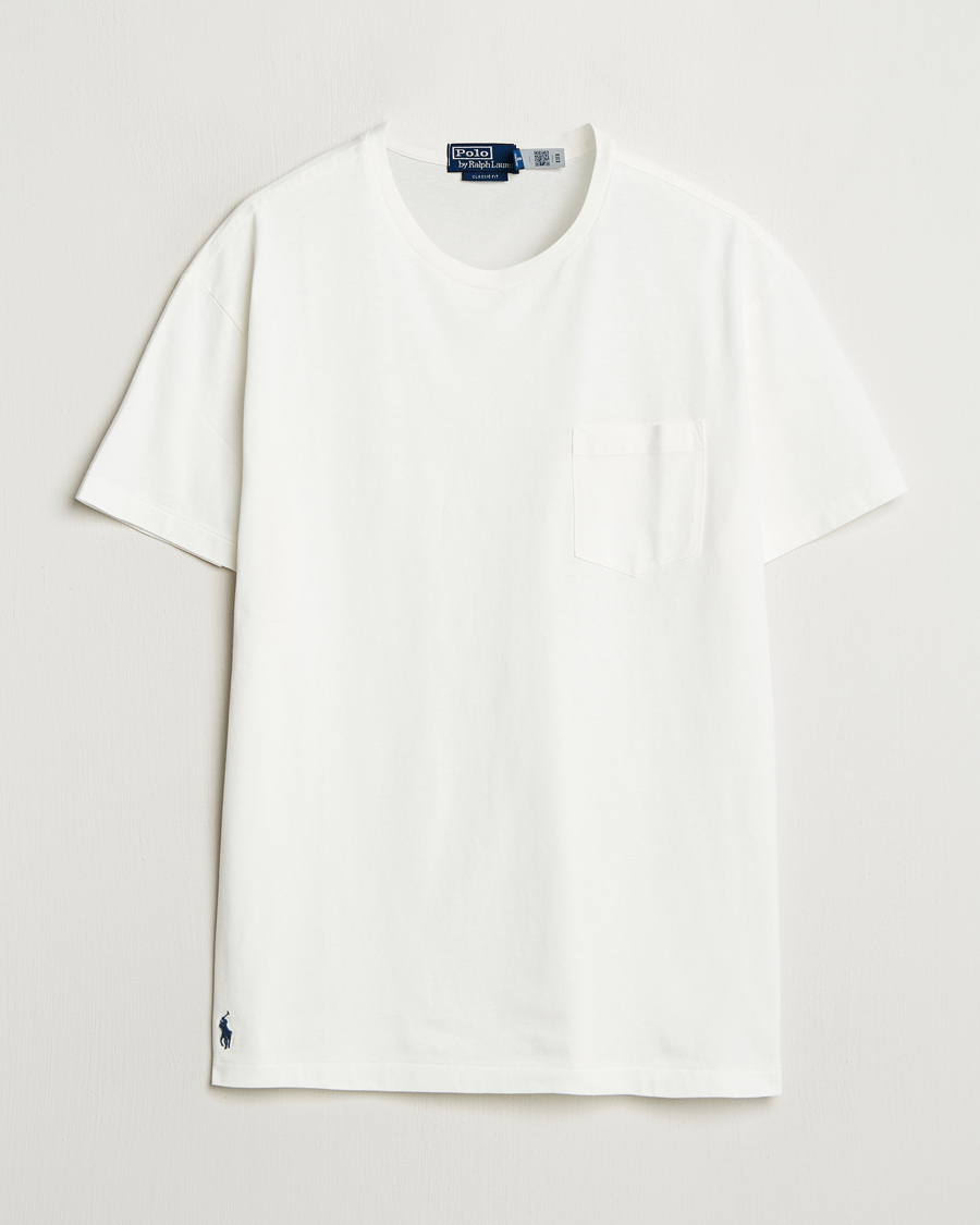 Herre | T-Shirts | Polo Ralph Lauren | Washed Classic Fit Pocket Tee Deckwash White