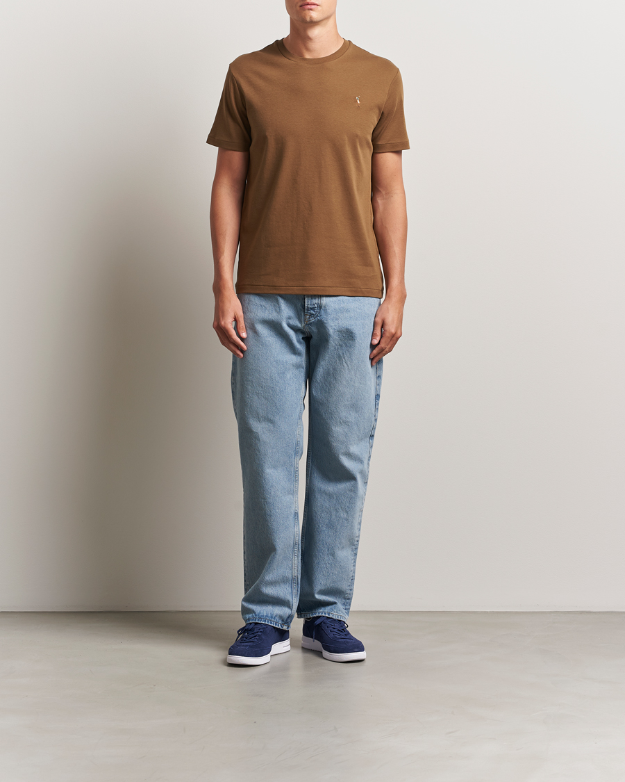 Herre | T-Shirts | Polo Ralph Lauren | Luxury Pima Cotton Crew Neck T-Shirt Nature Brown