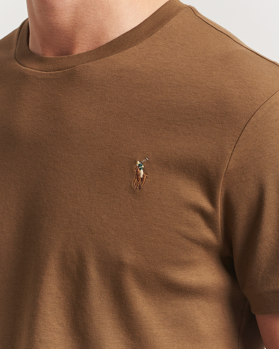 Herre | T-Shirts | Polo Ralph Lauren | Luxury Pima Cotton Crew Neck T-Shirt Nature Brown