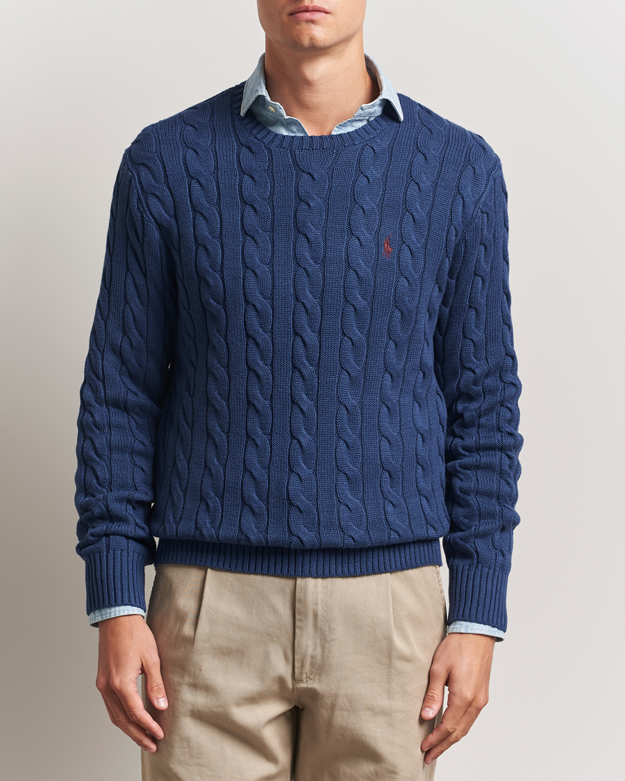 Herre | Trøjer | Polo Ralph Lauren | Cotton Cable Pullover Light Navy