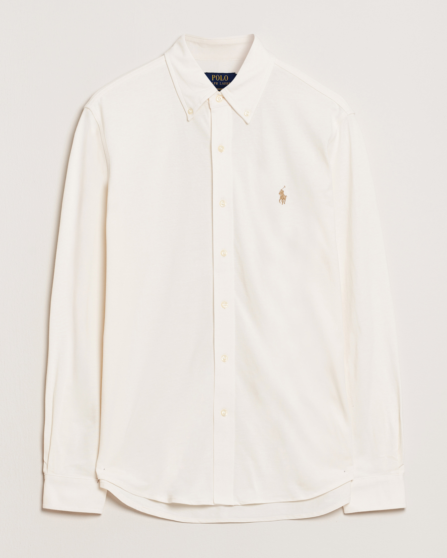 Herre | Skjorter | Polo Ralph Lauren | Featherweight Mesh Shirt Pale Cream