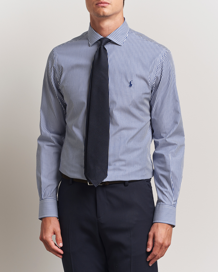 Herre | Skjorter | Polo Ralph Lauren | Slim Fit Stripe Dress Shirt Royal/White