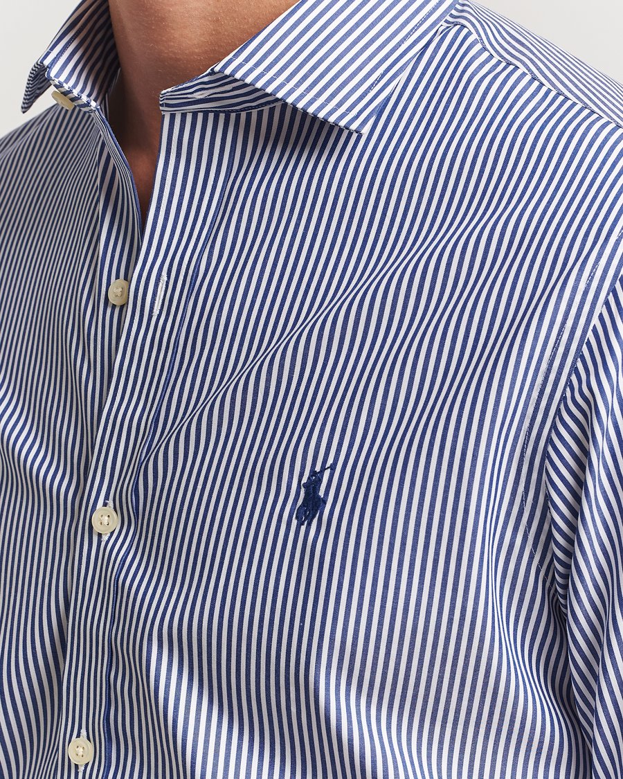 Herre | Skjorter | Polo Ralph Lauren | Slim Fit Stripe Dress Shirt Royal/White