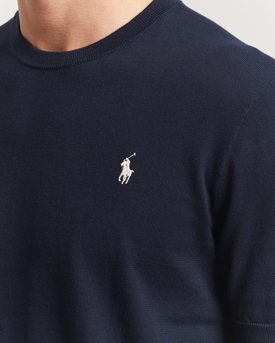 Herre | T-Shirts | Polo Ralph Lauren | Knitted Short Sleeve Tee Hunter Navy