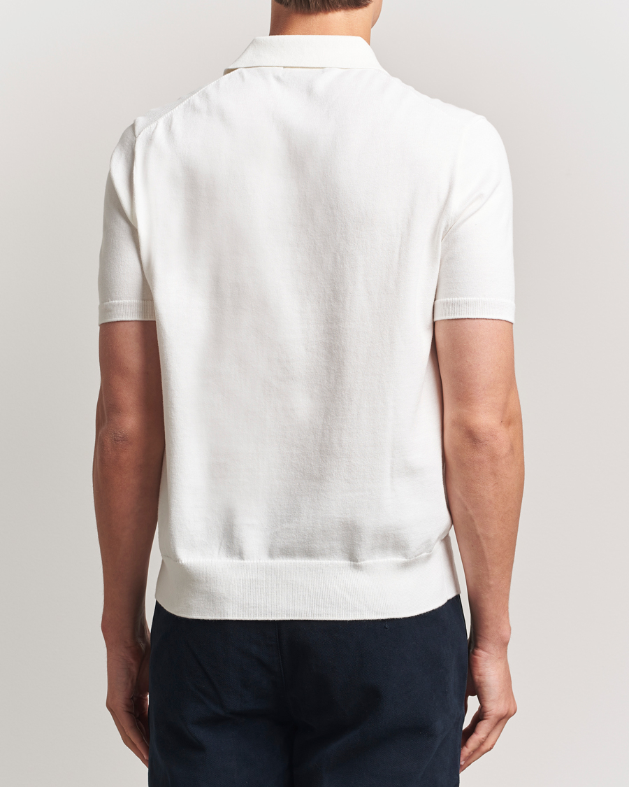 Herre | Trøjer | Polo Ralph Lauren | Knitted Short Sleeve Polo Deckwash White