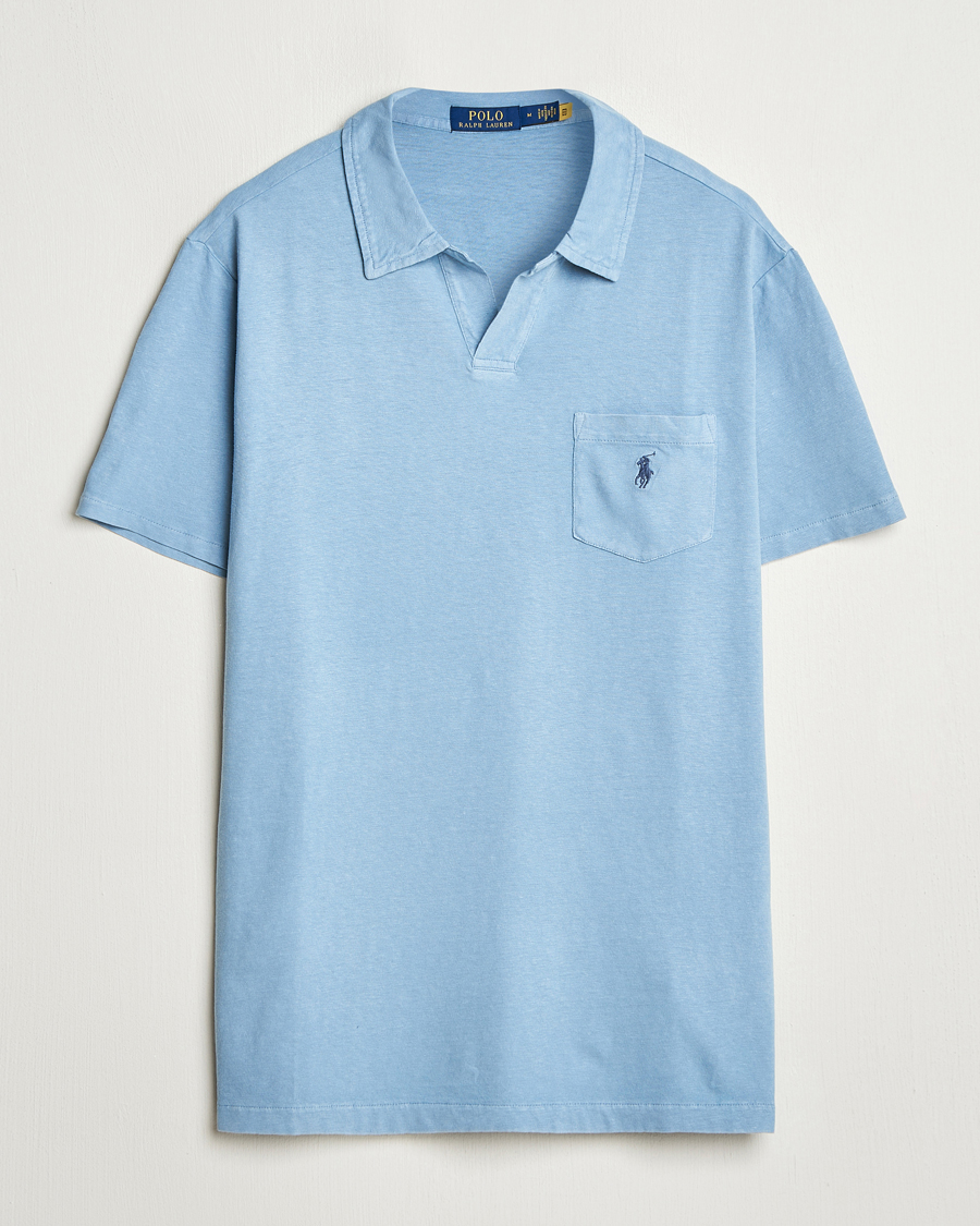 Herre | Polotrøjer | Polo Ralph Lauren | Johnny Cotton/Linen Polo Channel Blue