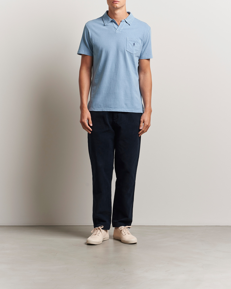 Herre | Polotrøjer | Polo Ralph Lauren | Johnny Cotton/Linen Polo Channel Blue