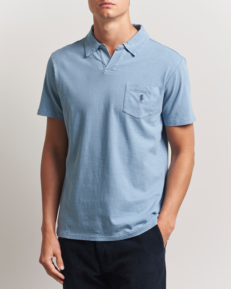 Herre | Polotrøjer | Polo Ralph Lauren | Johnny Cotton/Linen Polo Channel Blue
