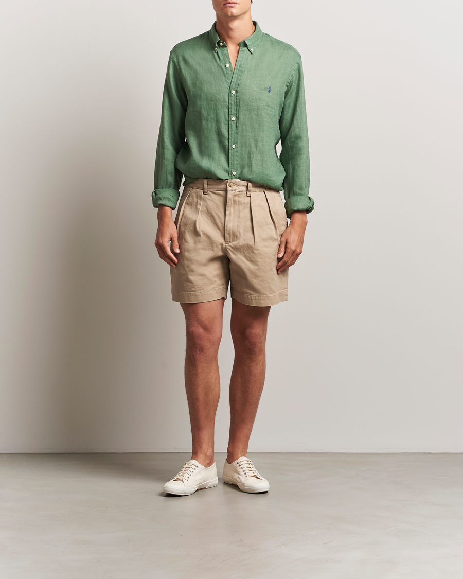 Herre | Skjorter | Polo Ralph Lauren | Slim Fit Linen Shirt Fatigue