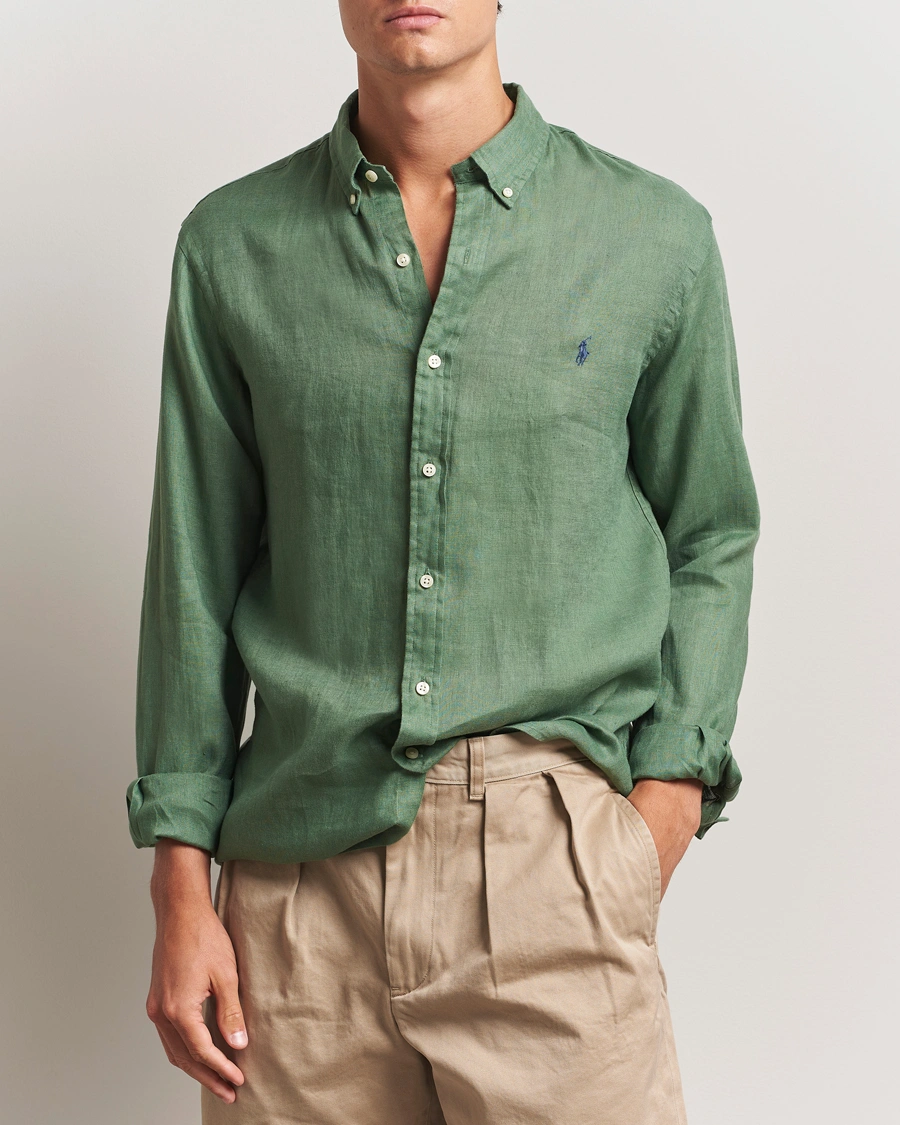Herre | Skjorter | Polo Ralph Lauren | Slim Fit Linen Shirt Fatigue