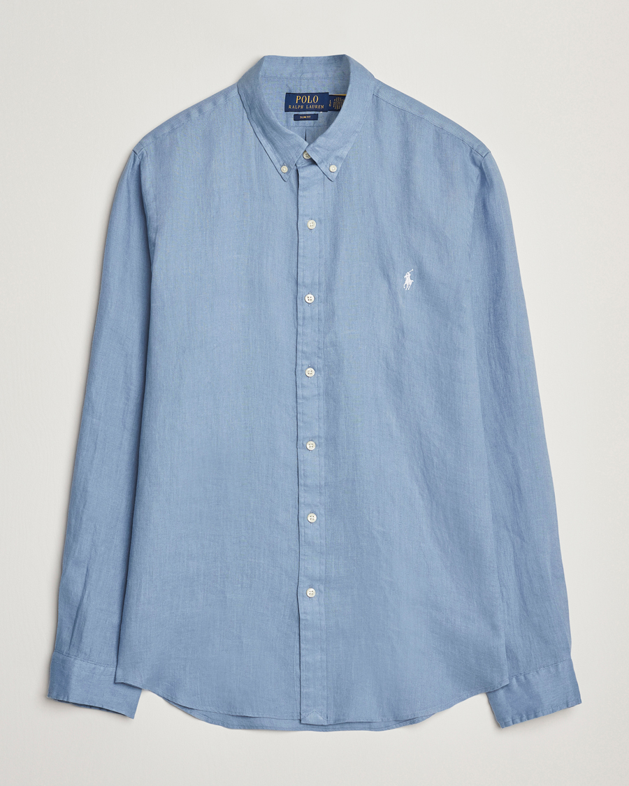 Herre | Skjorter | Polo Ralph Lauren | Slim Fit Linen Shirt Channel Blue