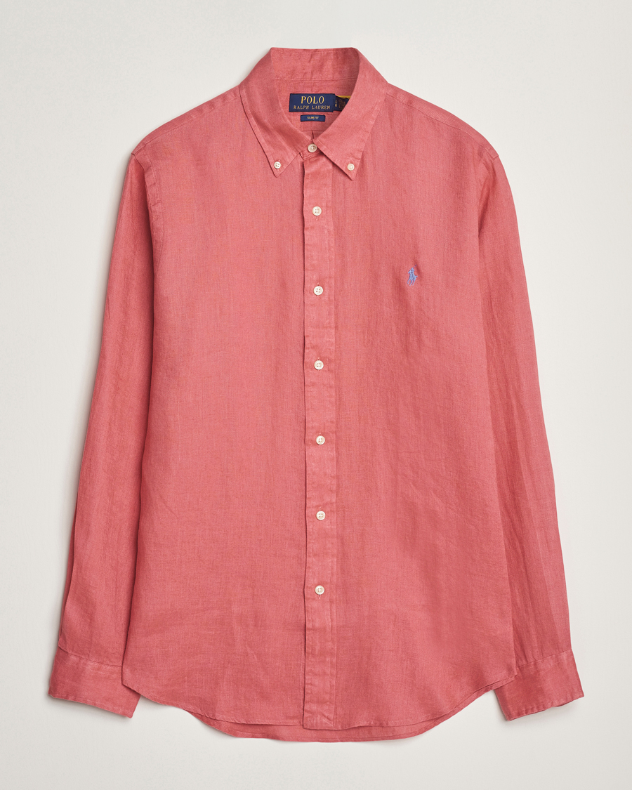 Herre | Skjorter | Polo Ralph Lauren | Slim Fit Linen Shirt Adirondack Berry