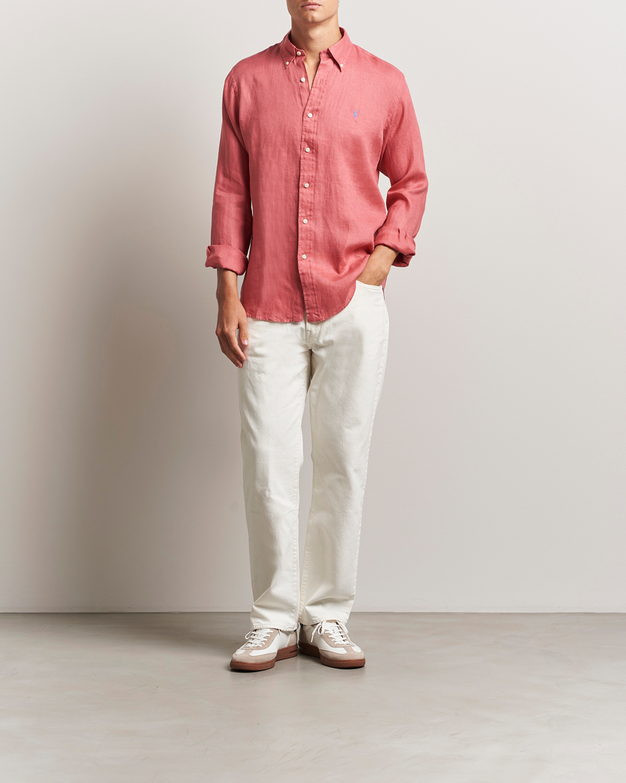 Herre | Skjorter | Polo Ralph Lauren | Slim Fit Linen Shirt Adirondack Berry