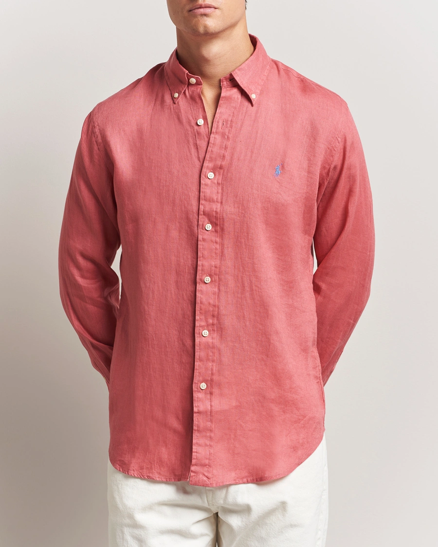 Herre | Skjorter | Polo Ralph Lauren | Slim Fit Linen Shirt Adirondack Berry
