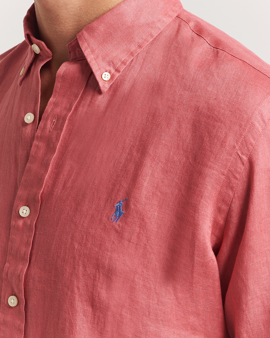 Herre | Skjorter | Polo Ralph Lauren | Slim Fit Linen Shirt Adirondack Berry