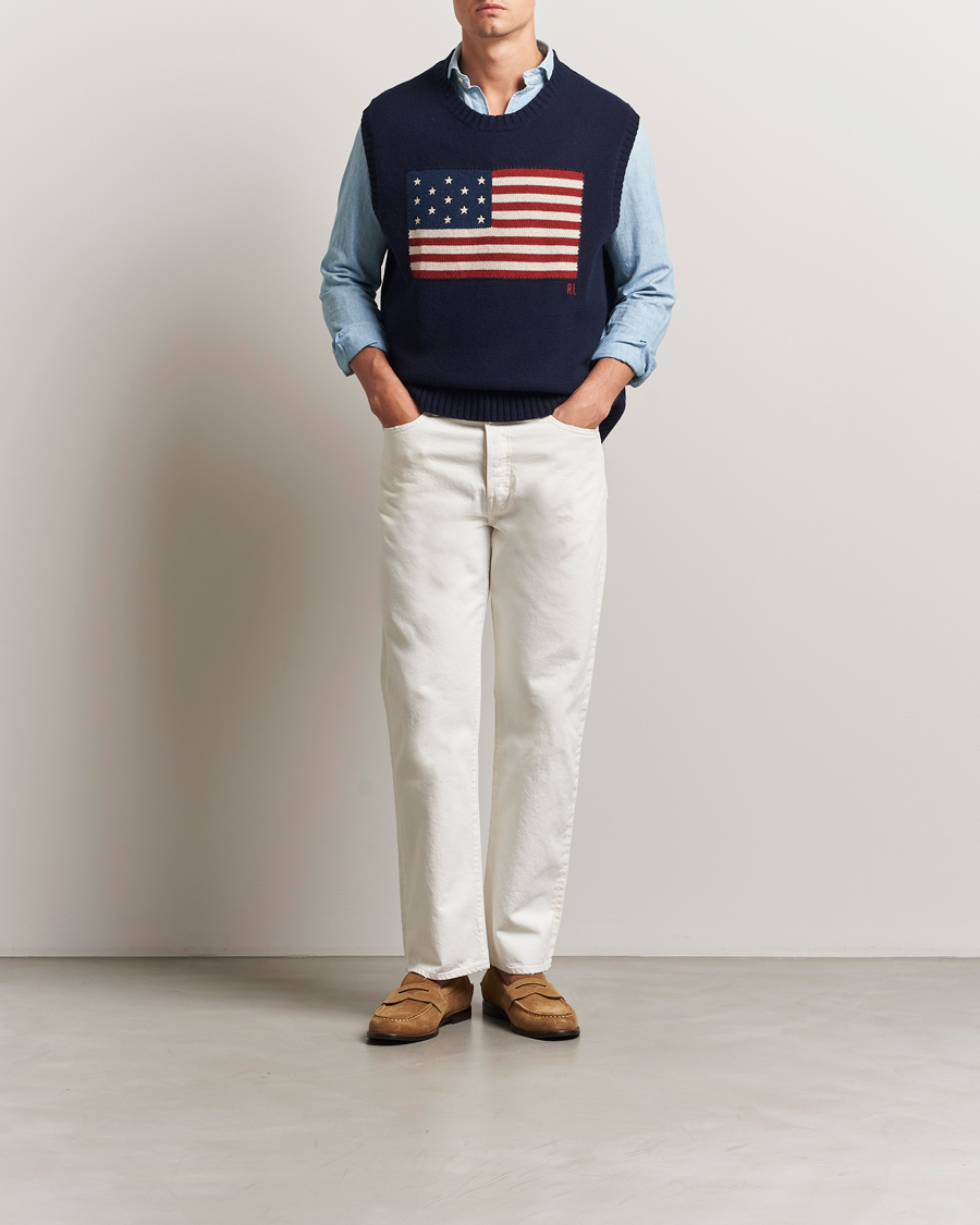 Herre | Trøjer | Polo Ralph Lauren | US Flag Cotton/Wool Vest Hunter Navy