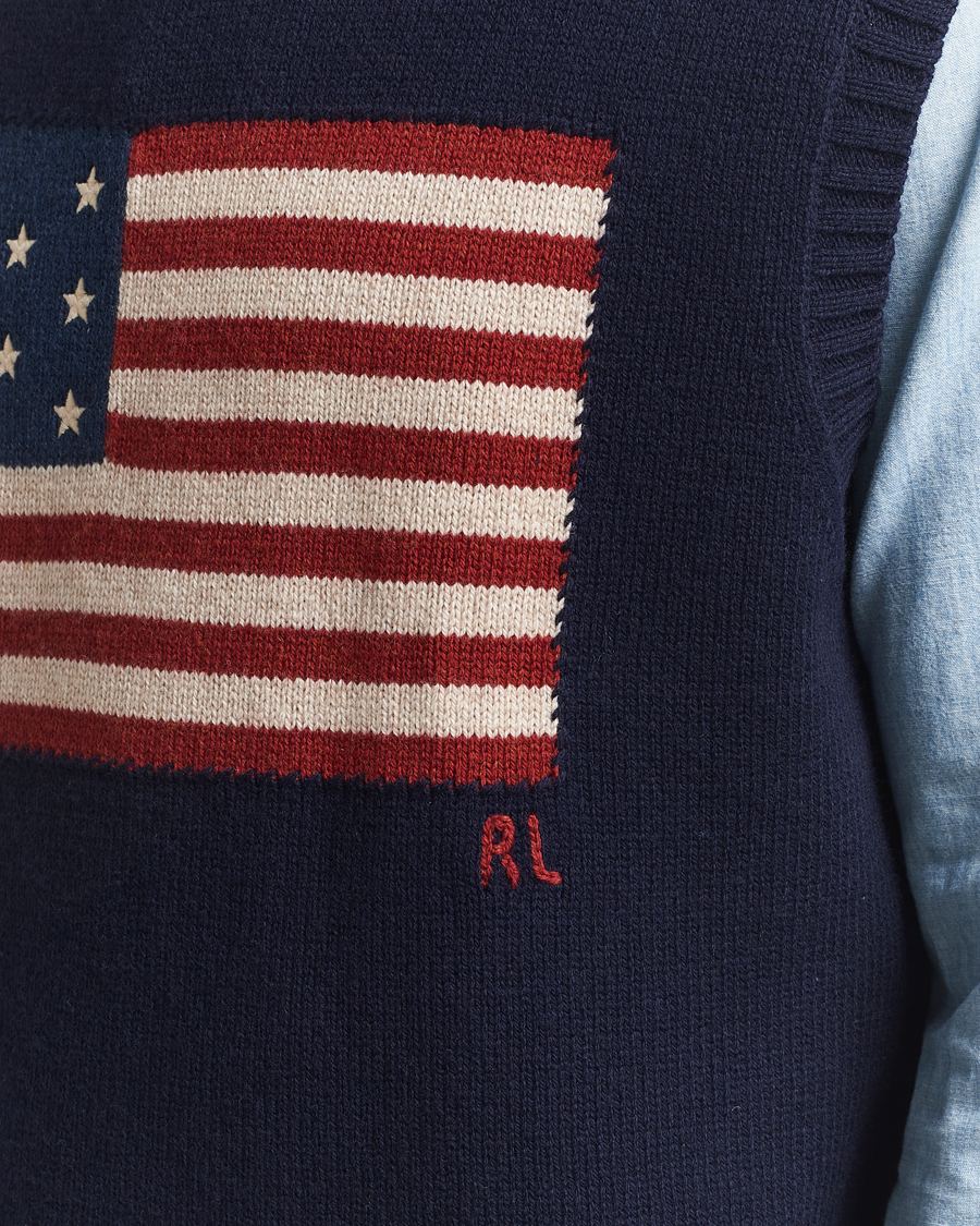 Herre | Trøjer | Polo Ralph Lauren | US Flag Cotton/Wool Vest Hunter Navy