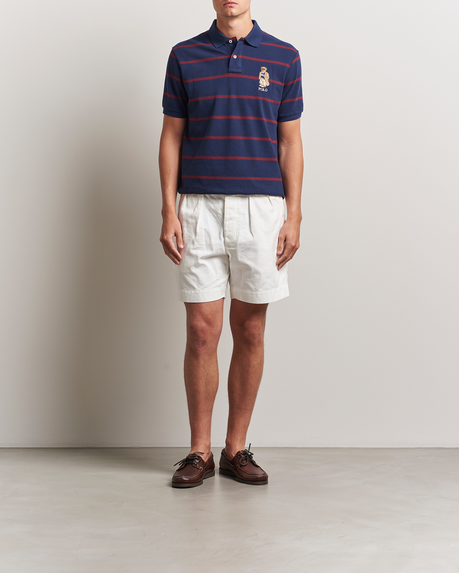 Herre | Polotrøjer | Polo Ralph Lauren | Custom Slim Fit Bear Striped Polo Navy/Heritage Bear