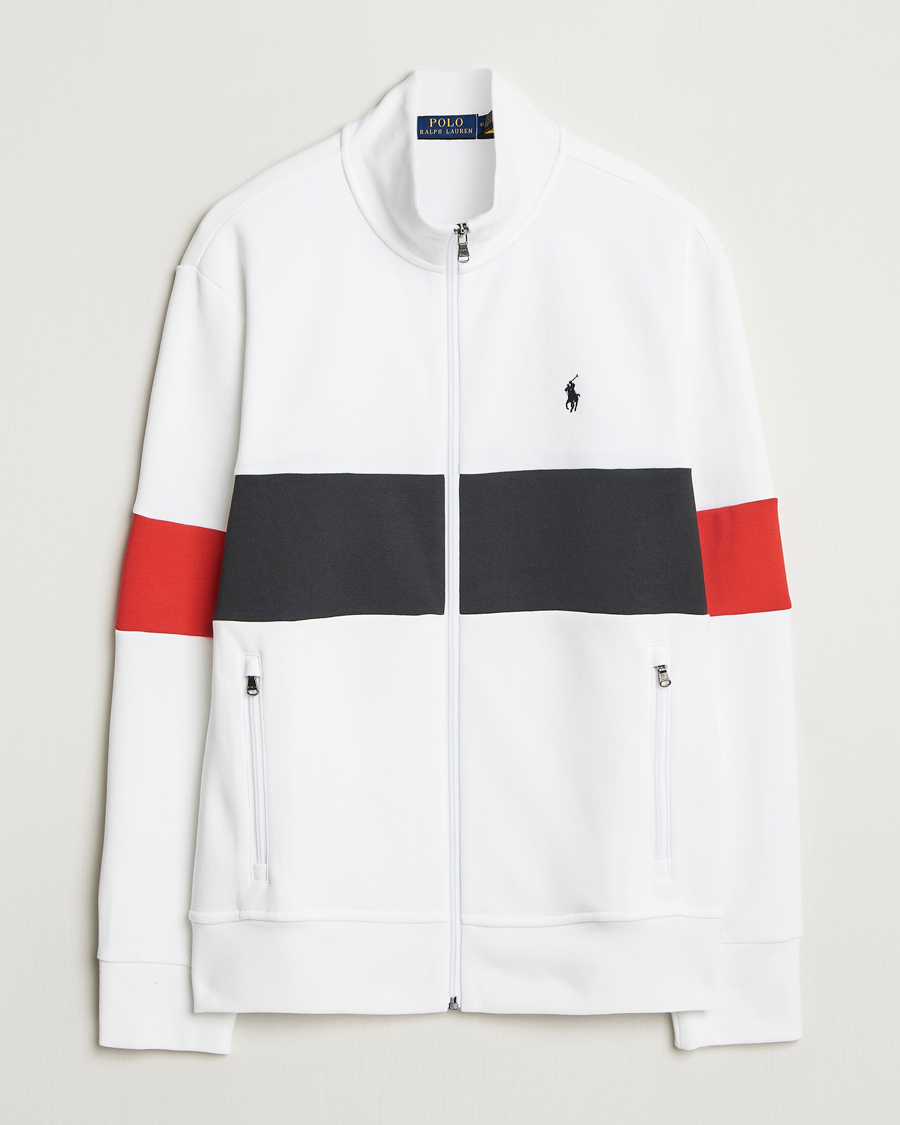 Herre | Trøjer | Polo Ralph Lauren | Striped Track Jacket Ceramic White/Multi