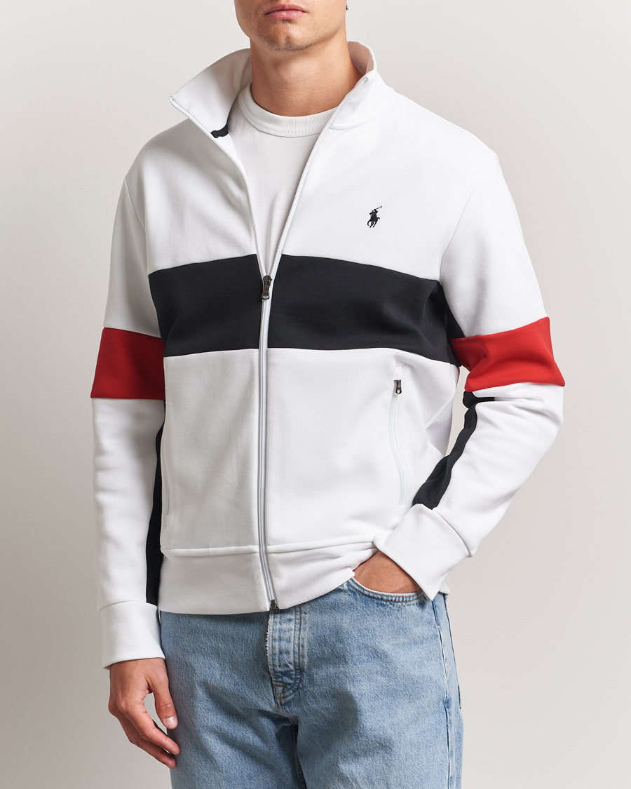 Herre | Trøjer | Polo Ralph Lauren | Striped Track Jacket Ceramic White/Multi