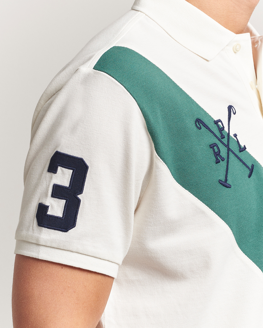 Herre | Polotrøjer | Polo Ralph Lauren | Custom Slim Diagonal Stripe Polo Nevis/Washed Forest