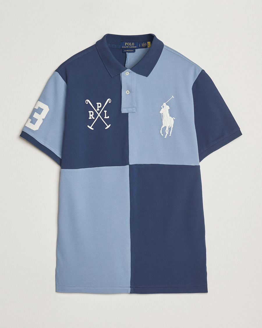 Herre | Polotrøjer | Polo Ralph Lauren | Custom Slim Check Polo Rustic Navy/Channel Blue