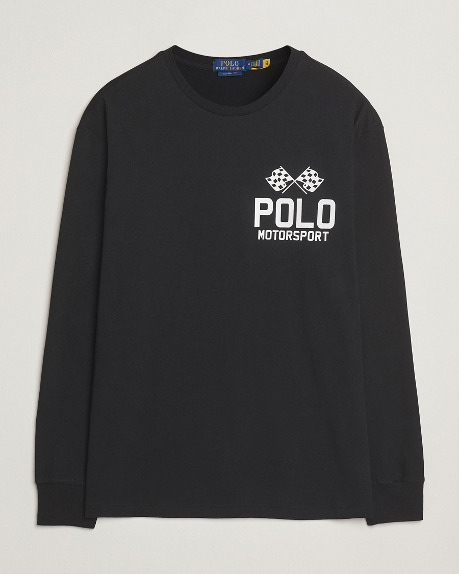 Herre | T-Shirts | Polo Ralph Lauren | RL Motorsport Long Sleeve Tee Polo Black