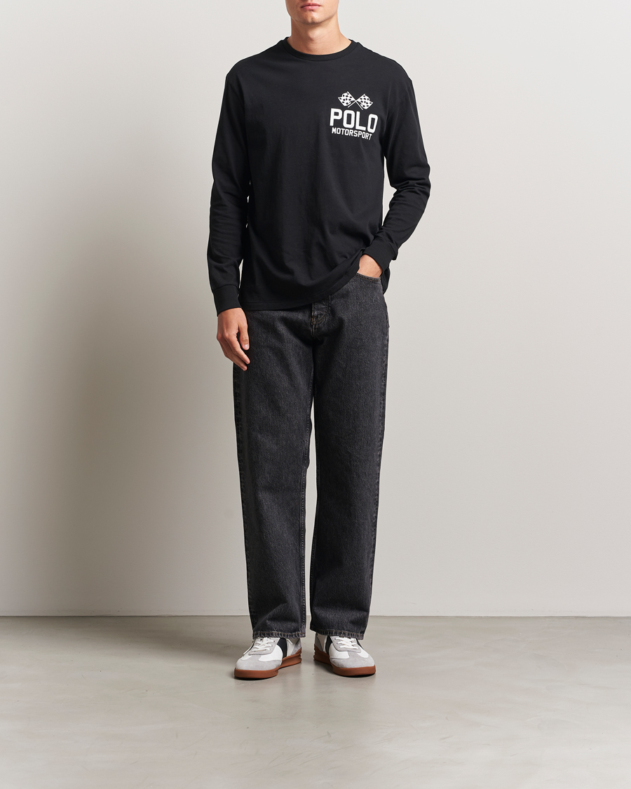 Herre | T-Shirts | Polo Ralph Lauren | RL Motorsport Long Sleeve Tee Polo Black