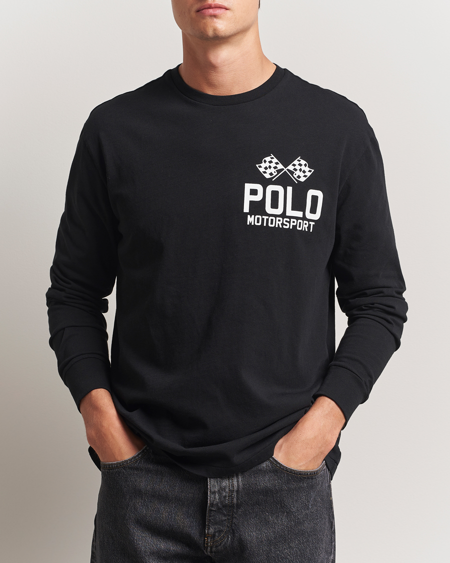 Herre | T-Shirts | Polo Ralph Lauren | RL Motorsport Long Sleeve Tee Polo Black