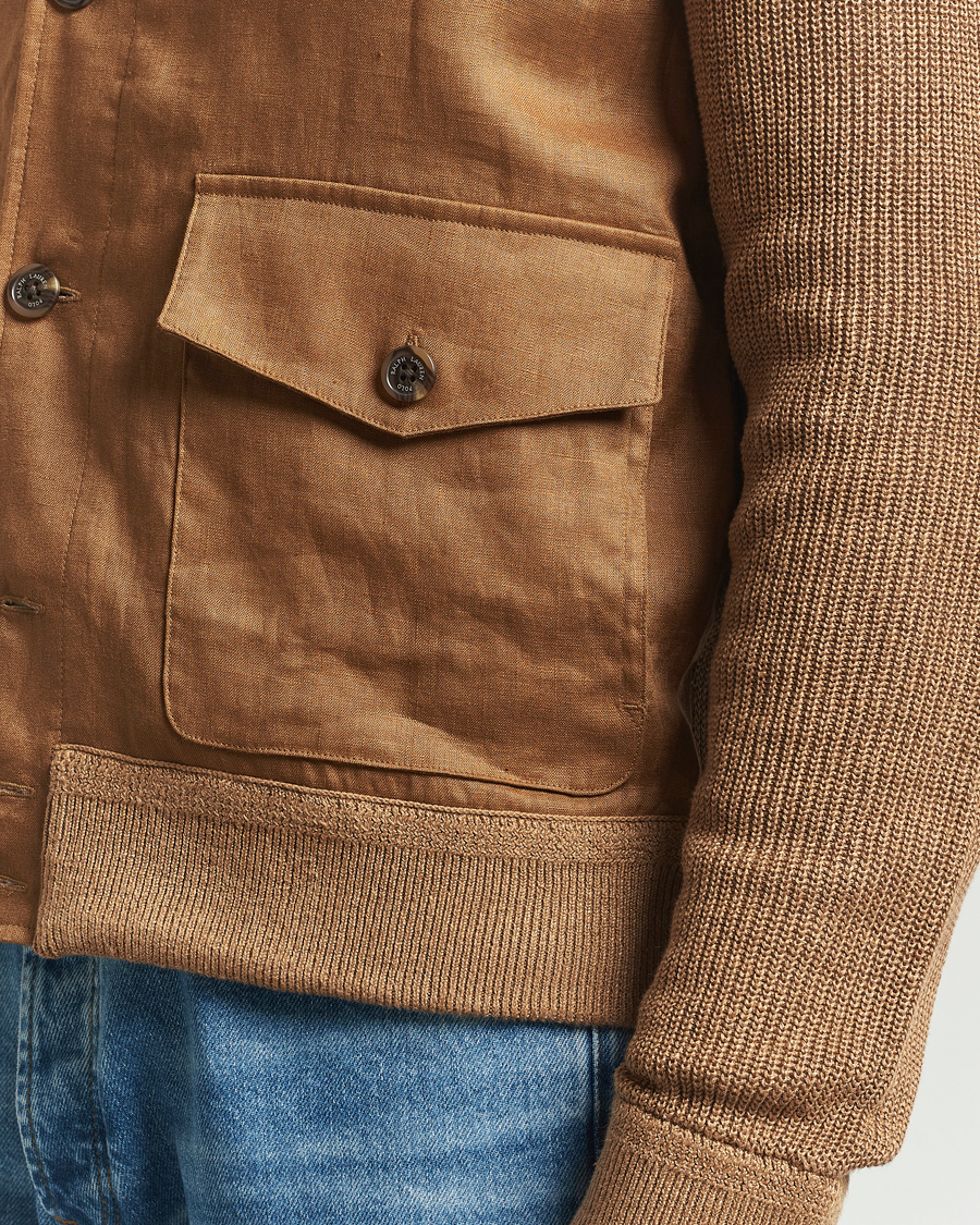 Herre | Trøjer | Polo Ralph Lauren | Linen Skeet Jacket Brown Linen Combo