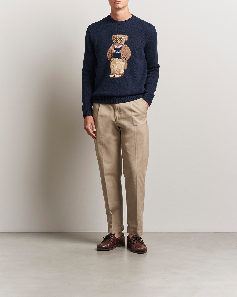 Herre | Trøjer | Polo Ralph Lauren | Linen/Cotton Bear Pullover Bear Navy
