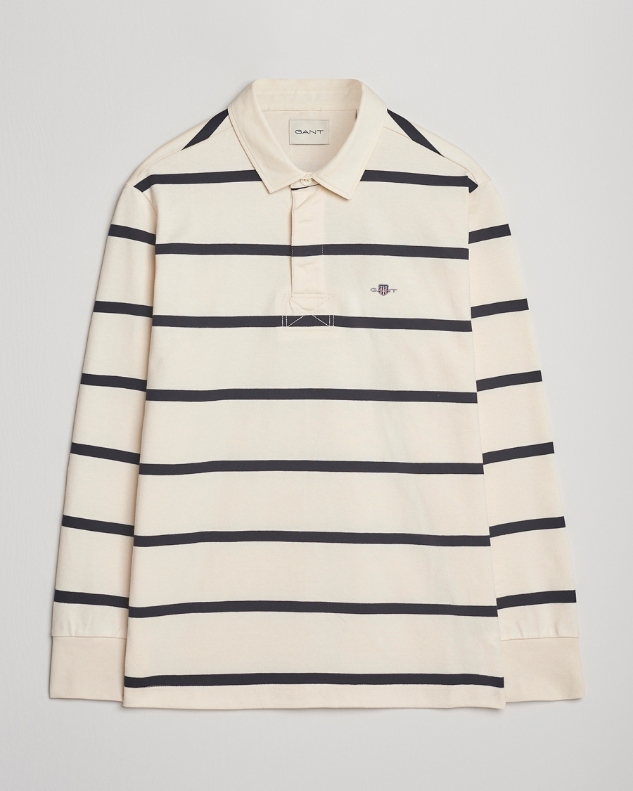Herre | Trøjer | GANT | Thin Stripe Heavy Rugger Cream